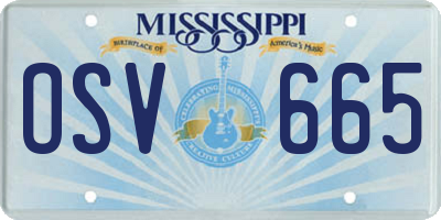 MS license plate OSV665