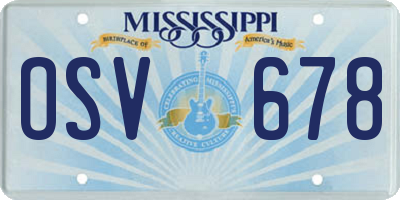 MS license plate OSV678