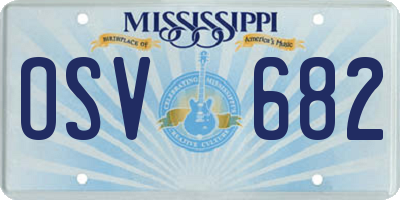 MS license plate OSV682