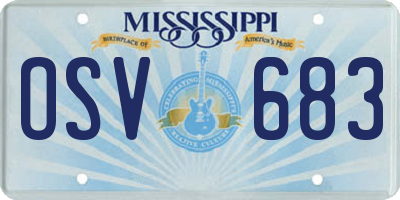 MS license plate OSV683