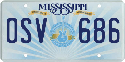 MS license plate OSV686