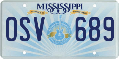 MS license plate OSV689
