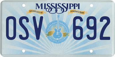 MS license plate OSV692