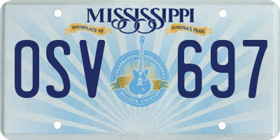 MS license plate OSV697