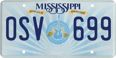 MS license plate OSV699