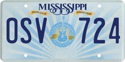 MS license plate OSV724
