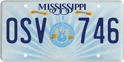 MS license plate OSV746