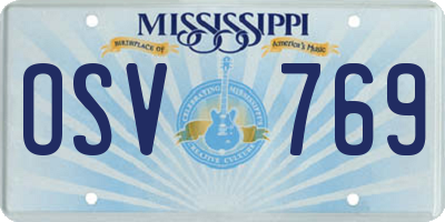 MS license plate OSV769
