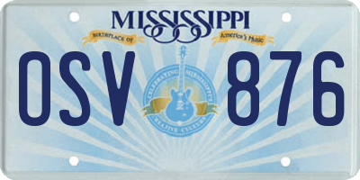 MS license plate OSV876