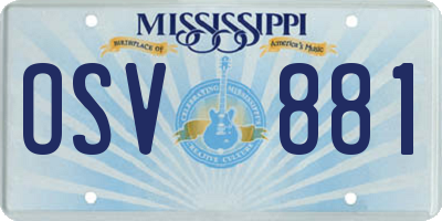MS license plate OSV881