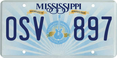 MS license plate OSV897