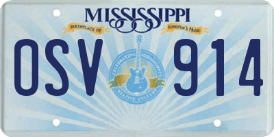 MS license plate OSV914
