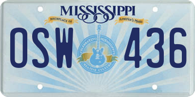 MS license plate OSW436