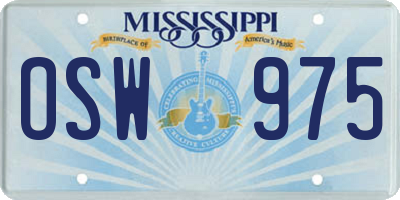 MS license plate OSW975