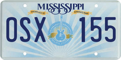 MS license plate OSX155