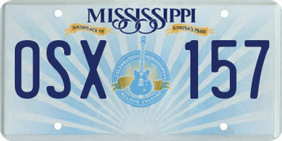 MS license plate OSX157