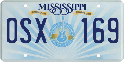 MS license plate OSX169
