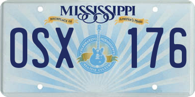 MS license plate OSX176