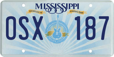 MS license plate OSX187