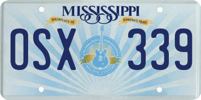 MS license plate OSX339