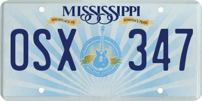 MS license plate OSX347