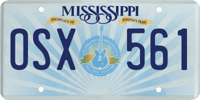MS license plate OSX561