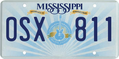 MS license plate OSX811