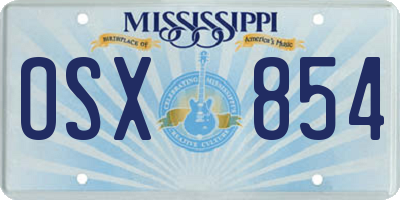 MS license plate OSX854