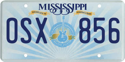 MS license plate OSX856
