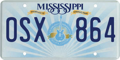 MS license plate OSX864