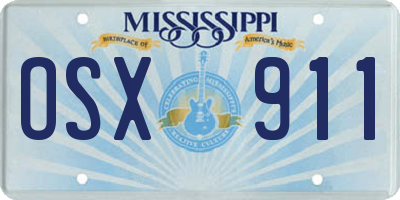 MS license plate OSX911