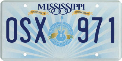 MS license plate OSX971