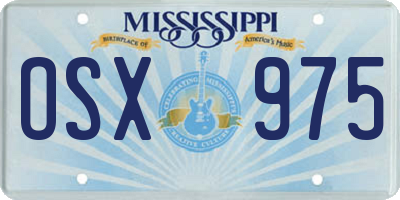 MS license plate OSX975