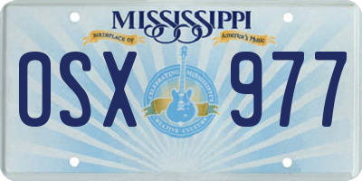 MS license plate OSX977