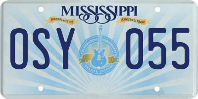 MS license plate OSY055