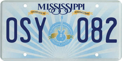 MS license plate OSY082