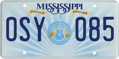 MS license plate OSY085