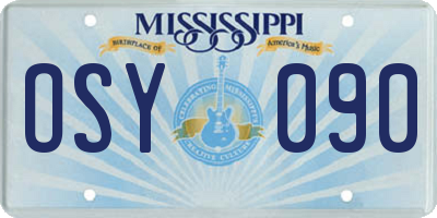MS license plate OSY090