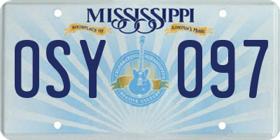 MS license plate OSY097
