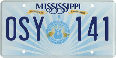 MS license plate OSY141