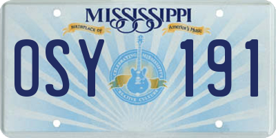 MS license plate OSY191