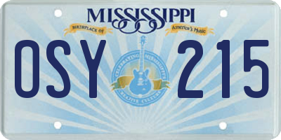 MS license plate OSY215