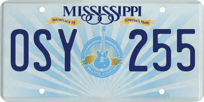 MS license plate OSY255