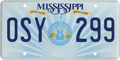 MS license plate OSY299