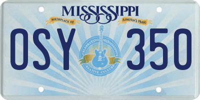 MS license plate OSY350