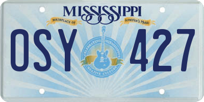 MS license plate OSY427