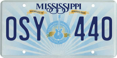 MS license plate OSY440