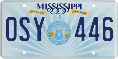 MS license plate OSY446