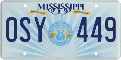 MS license plate OSY449