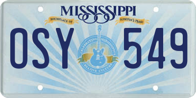 MS license plate OSY549